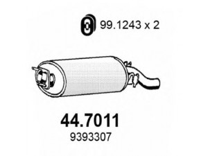 ASSO 44.7011 galinis duslintuvas 
 Išmetimo sistema -> Duslintuvas
8822207, 8975062, 9374109, 9393307