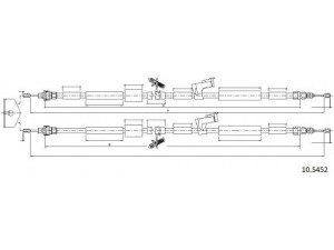 CABOR 10.5452 trosas, stovėjimo stabdys
1501658, 1540884, 8V412A603AD