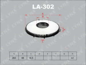 LYNXauto LA-302 oro filtras 
 Filtrai -> Oro filtras
MD620508, MD623173, XD620508, XD623173