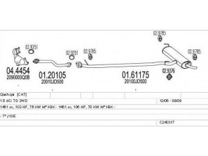 MTS C240317022546 išmetimo sistema 
 Išmetimo sistema -> Išmetimo sistema, visa