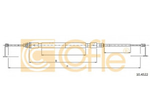 COFLE 10.4522 trosas, stovėjimo stabdys 
 Stabdžių sistema -> Valdymo svirtys/trosai
474615, 9680318880