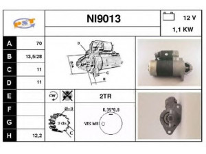 SNRA NI9013 starteris
MCA022, 23300H0100, 23300H0101