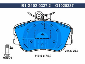 GALFER B1.G102-0337.2 stabdžių trinkelių rinkinys, diskinis stabdys 
 Techninės priežiūros dalys -> Papildomas remontas
002 420 21 20, 002 420 22 20, 005 420 03 20