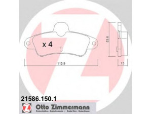 ZIMMERMANN 21586.150.1 stabdžių trinkelių rinkinys, diskinis stabdys 
 Techninės priežiūros dalys -> Papildomas remontas
6 669 779, 7 153 476