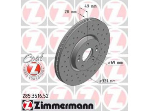 ZIMMERMANN 285.3516.52 stabdžių diskas 
 Stabdžių sistema -> Diskinis stabdys -> Stabdžių diskas
51712-2P700