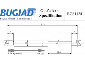 BUGIAD BGS11241 dujinė spyruoklė, bagažinė 
 Priedai -> Bagažinė/pakrovimo skyrius
30634580