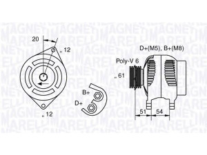 MAGNETI MARELLI 063321862010 kintamosios srovės generatorius 
 Elektros įranga -> Kint. sr. generatorius/dalys -> Kintamosios srovės generatorius
46774429, 46823540