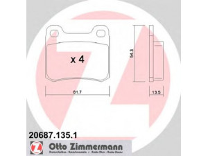 ZIMMERMANN 20687.135.1 stabdžių trinkelių rinkinys, diskinis stabdys 
 Techninės priežiūros dalys -> Papildomas remontas
000 420 8820, 000 420 9020, 001 420 0120
