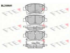 FTE BL2599A1 stabdžių trinkelių rinkinys, diskinis stabdys 
 Techninės priežiūros dalys -> Papildomas remontas
04465-74020