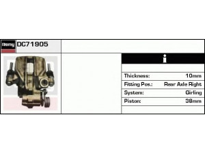 DELCO REMY DC71905 stabdžių apkaba 
 Dviratė transporto priemonės -> Stabdžių sistema -> Stabdžių apkaba / priedai
60760116, 9940214