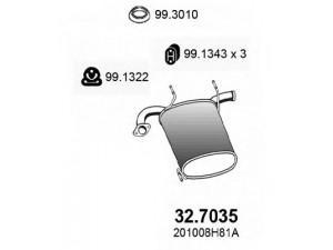 ASSO 32.7035 galinis duslintuvas 
 Išmetimo sistema -> Duslintuvas
201008H810, 201008H81A
