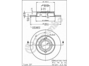 BREMBO 08.5213.10 stabdžių diskas 
 Stabdžių sistema -> Diskinis stabdys -> Stabdžių diskas
853615601, 8A0615601