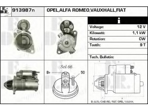 EDR 913987N starteris 
 Elektros įranga -> Starterio sistema -> Starteris
71748653, 55556092, 55556093, 6202084