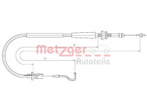 METZGER 11.0637 akceleratoriaus trosas 
 Kuro mišinio formavimas -> Karbiuratorius, sistema -> Valdymo sąsajos/amortizatorius/kameros
701 721 555H