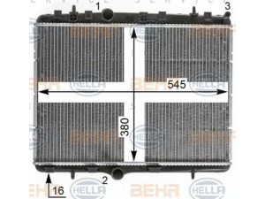 HELLA 8MK 376 900-311 radiatorius, variklio aušinimas 
 Aušinimo sistema -> Radiatorius/alyvos aušintuvas -> Radiatorius/dalys
96.455.874