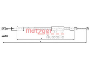 METZGER 10.9837 trosas, stovėjimo stabdys 
 Stabdžių sistema -> Valdymo svirtys/trosai
639 427 0438