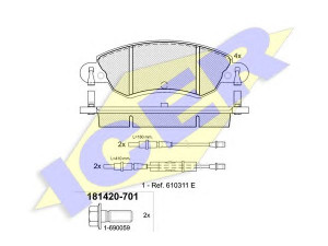 ICER 181420-701 stabdžių trinkelių rinkinys, diskinis stabdys 
 Techninės priežiūros dalys -> Papildomas remontas
4252.14, 4252.87