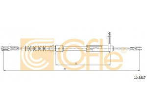 COFLE 10.9587 trosas, stovėjimo stabdys 
 Stabdžių sistema -> Valdymo svirtys/trosai
2204202385, A2204202385
