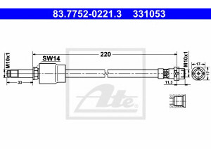 ATE 83.7752-0221.3 stabdžių žarnelė