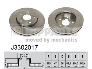 NIPPARTS J3302017 stabdžių diskas 
 Dviratė transporto priemonės -> Stabdžių sistema -> Stabdžių diskai / priedai
43512-17080, 43512-17090