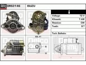 DELCO REMY DRS3146 starteris 
 Elektros įranga -> Starterio sistema -> Starteris
8943377980, 8943387980, 8944410870