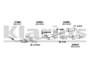 KLARIUS 940662U išmetimo sistema 
 Išmetimo sistema -> Išmetimo sistema, visa