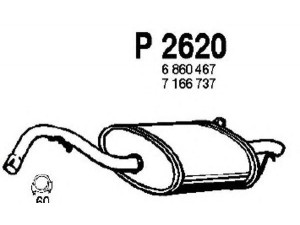 FENNO P2620 galinis duslintuvas 
 Išmetimo sistema -> Duslintuvas
1017828, 6747186, 6860466, 6860467