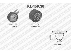 SNR KD459.38 paskirstymo diržo komplektas 
 Techninės priežiūros dalys -> Papildomas remontas
0829-88, 0830-48, 0831-80, 0831-81