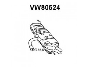 VENEPORTE VW80524 galinis duslintuvas 
 Išmetimo sistema -> Duslintuvas
1T0253609AE, 1T0253609AL, 1T0253609C