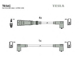 TESLA T654C uždegimo laido komplektas 
 Kibirkšties / kaitinamasis uždegimas -> Uždegimo laidai/jungtys