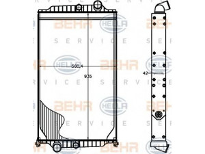 HELLA 8MK 376 758-121 radiatorius, variklio aušinimas 
 Aušinimo sistema -> Radiatorius/alyvos aušintuvas -> Radiatorius/dalys
8 112 975, 8 149 643