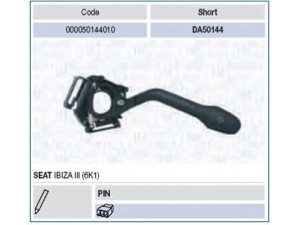 MAGNETI MARELLI 000050144010 vairo kolonėlės jungiklis 
 Vidaus įranga -> Rankinės/kojinės svirties sistema
6K5953519B