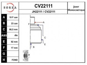 EAI CV22111K jungčių komplektas, kardaninis velenas 
 Ratų pavara -> Sujungimai/komplektas