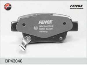 FENOX BP43040 stabdžių trinkelių rinkinys, diskinis stabdys 
 Techninės priežiūros dalys -> Papildomas remontas
0446605010, 0446605020, 446605010