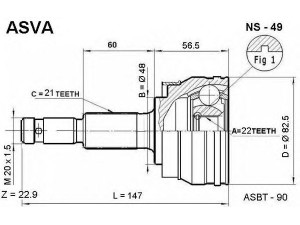 ASVA NS-49 jungčių komplektas, kardaninis velenas 
 Ratų pavara -> Sujungimai/komplektas
39100-01M15, 39100-03A00, 39101-01M15