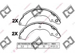 DJ PARTS BS1365 stabdžių trinkelių komplektas 
 Techninės priežiūros dalys -> Papildomas remontas
MN116756, MN116757, MN116758, MR449086