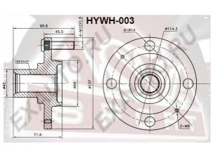 ASVA HYWH-003 rato stebulė 
 Ašies montavimas/vairavimo mechanizmas/ratai -> Rato stebulė/montavimas -> Rato stebulė
51750-38000