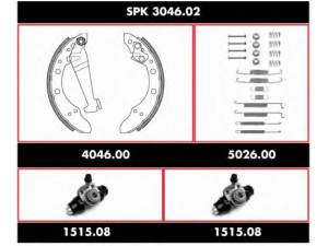 WOKING SPK 3046.02 stabdžių rinkinys, būgniniai stabdžiai 
 Stabdžių sistema -> Būgninis stabdys -> Stabdžių remonto rinkinys
