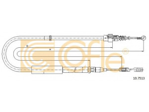 COFLE 10.7513 trosas, stovėjimo stabdys 
 Stabdžių sistema -> Valdymo svirtys/trosai
8Z0609721D