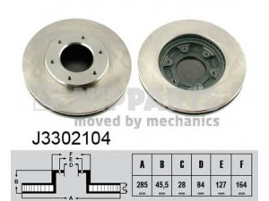 NIPPARTS J3302104 stabdžių diskas 
 Stabdžių sistema -> Diskinis stabdys -> Stabdžių diskas
43512-26140, 43512-26160