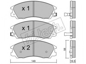 fri.tech. 522.0 stabdžių trinkelių rinkinys, diskinis stabdys 
 Techninės priežiūros dalys -> Papildomas remontas
58101-H1A00, 58101-H1A01, 58101-H1A10