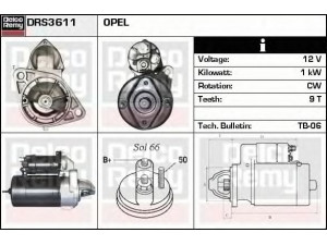 DELCO REMY DRS3611 starteris 
 Elektros įranga -> Starterio sistema -> Starteris
R91132043