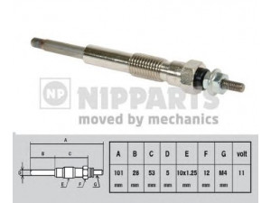 NIPPARTS J5712016 kaitinimo žvakė 
 Kibirkšties / kaitinamasis uždegimas -> Kaitinimo kaištis
19850-64050