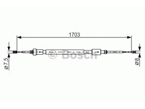 BOSCH 1 987 482 315 trosas, stovėjimo stabdys 
 Stabdžių sistema -> Valdymo svirtys/trosai
4746 58, 96 718 153 80