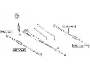 ASVA 0221-101 skersinės vairo trauklės galas 
 Vairavimas -> Vairo mechanizmo sujungimai
48520-0C025, 48520-15U25, 48520-15U26