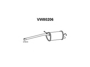 VENEPORTE VW80206 galinis duslintuvas 
 Išmetimo sistema -> Duslintuvas
2K3253609