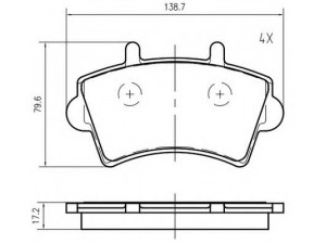 VEMA K427100 stabdžių trinkelių rinkinys, diskinis stabdys 
 Techninės priežiūros dalys -> Papildomas remontas
4403467, 4404585, 7701206727, 7701207339