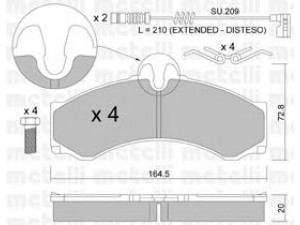 METELLI 22-0262-1K stabdžių trinkelių rinkinys, diskinis stabdys 
 Techninės priežiūros dalys -> Papildomas remontas