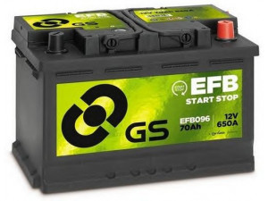 GS EFB096 starterio akumuliatorius 
 Elektros įranga -> Akumuliatorius