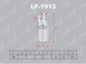 LYNXauto LF-1913 kuro filtras 
 Techninės priežiūros dalys -> Papildomas remontas
30792046, 31261044, 31264940, 3127494